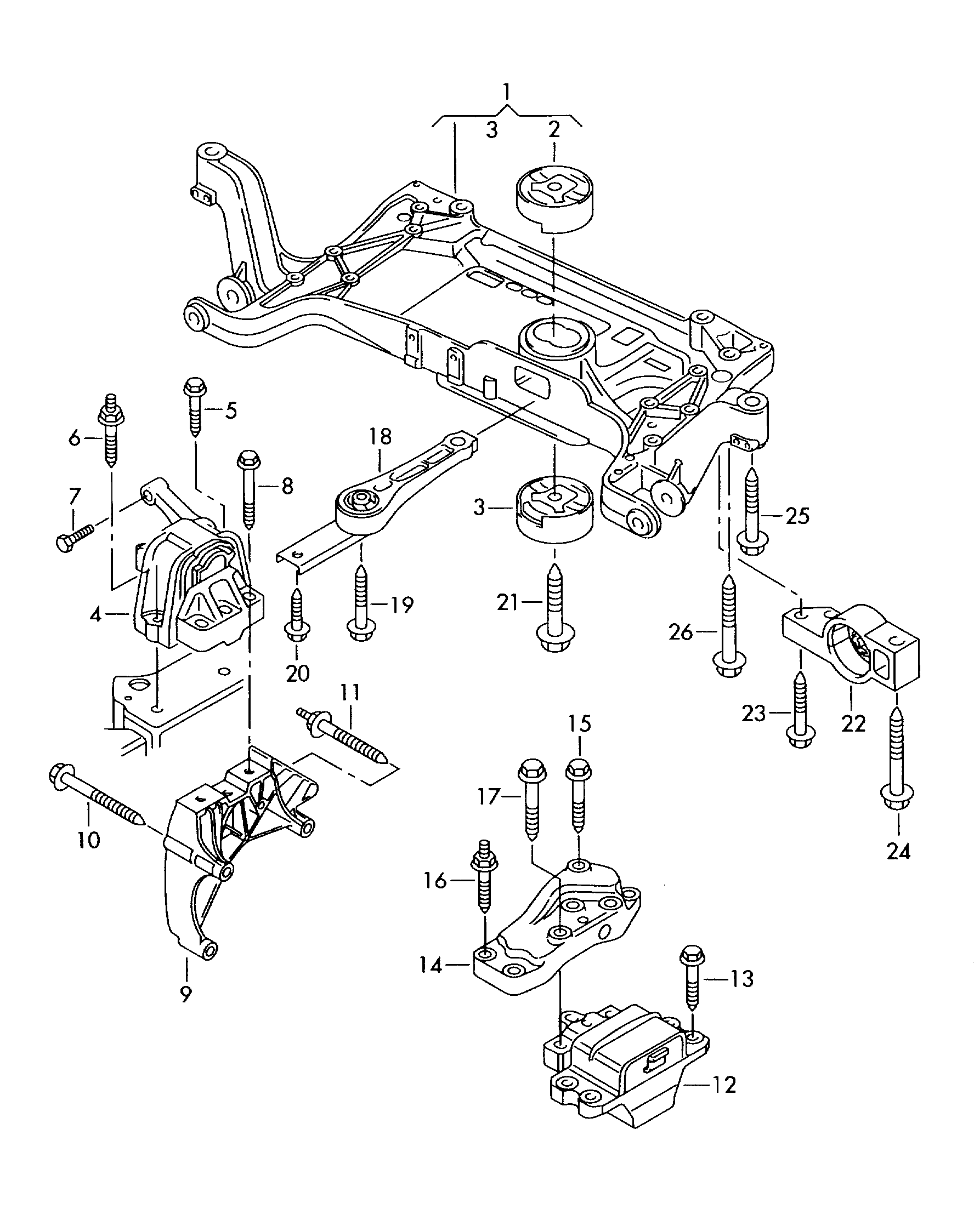 VAG 3C0199231E - Supporto, Braccio oscillante www.autoricambi360.it