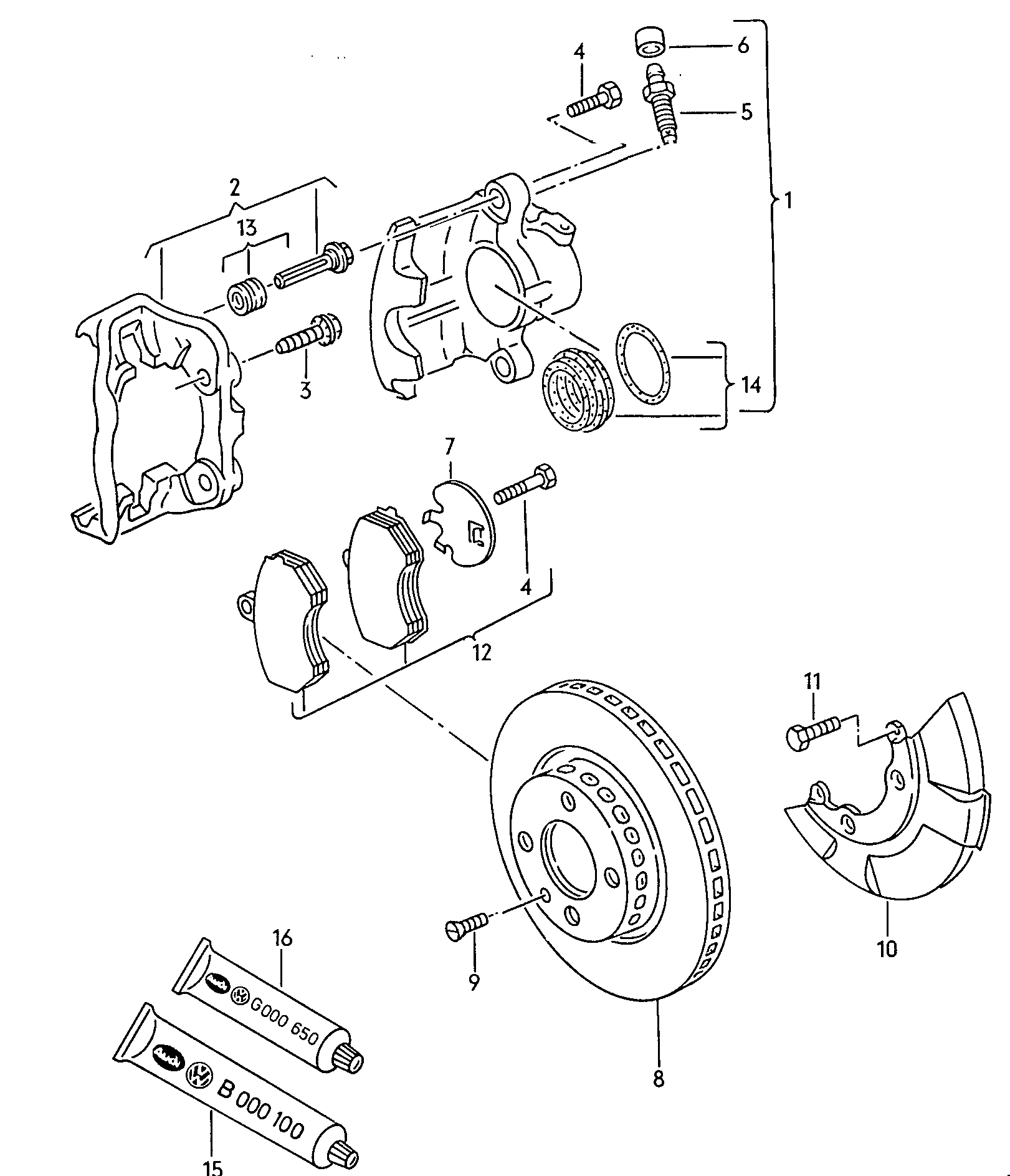 VAG 1HM 698 151A - Kit pastiglie freno, Freno a disco www.autoricambi360.it