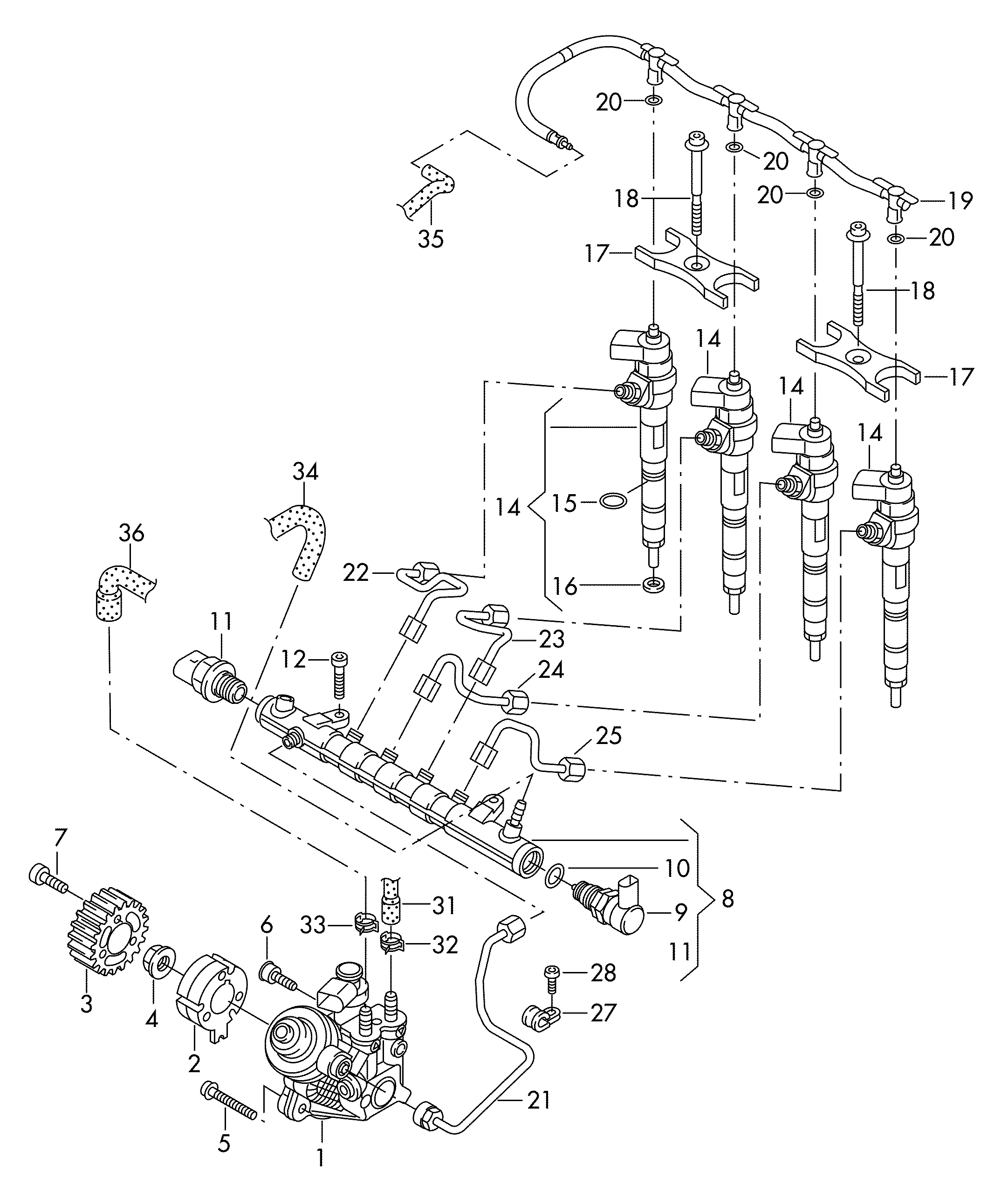 VAG 03L 906 054 A - Sensore, Pressione carburante www.autoricambi360.it