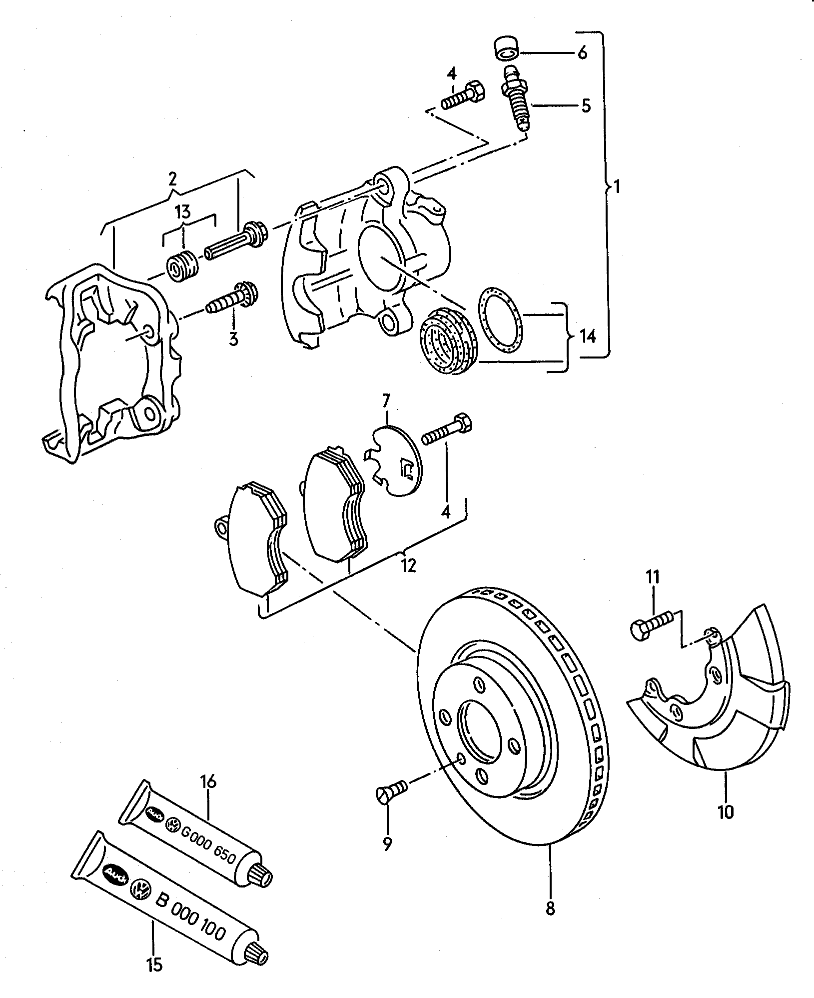 VAG 1HM 698 151A - Kit pastiglie freno, Freno a disco www.autoricambi360.it
