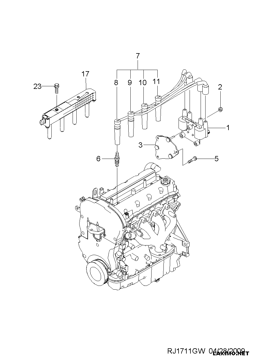 GM 96 450 249 - Kit cavi accensione www.autoricambi360.it
