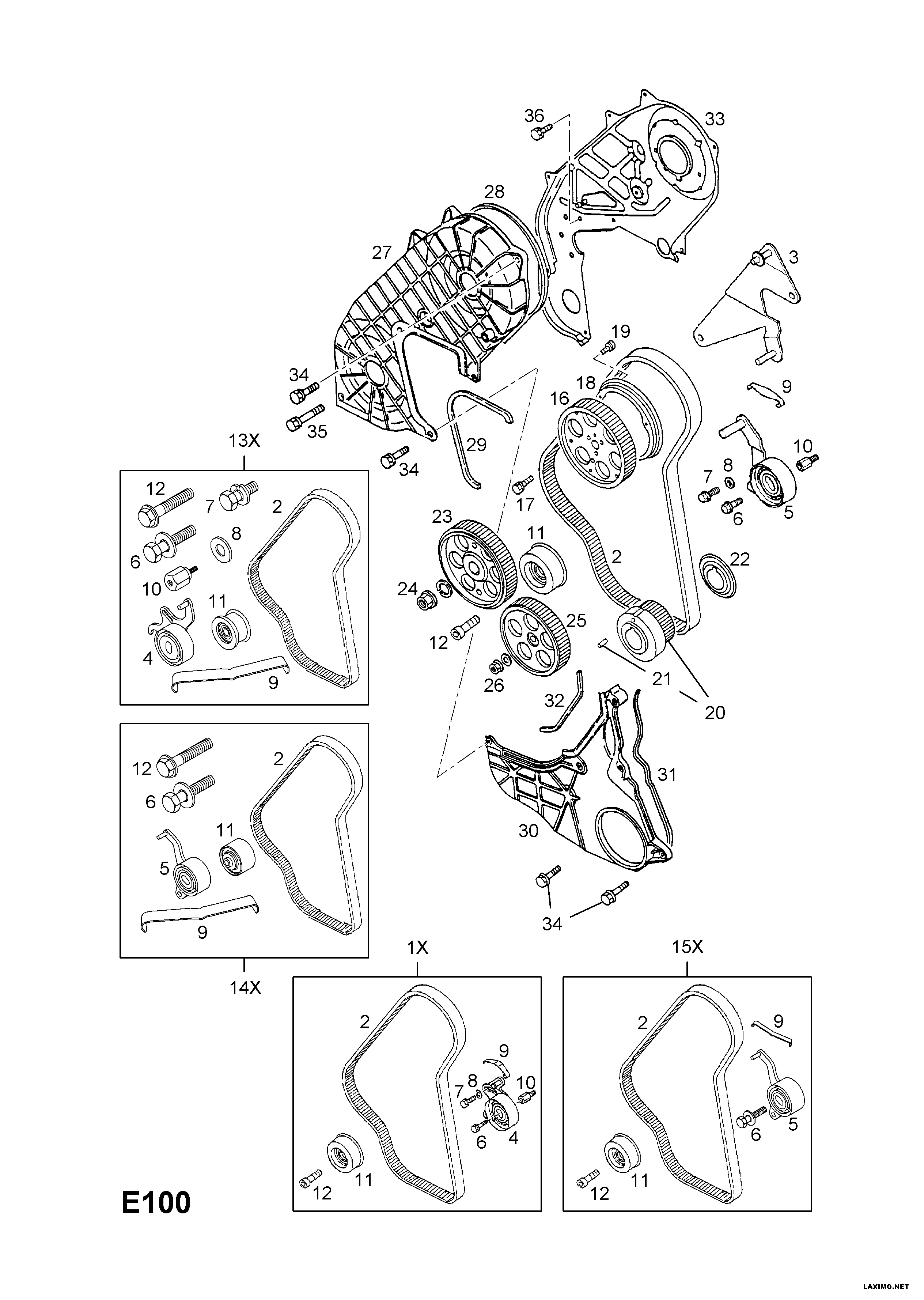 PSA 16 06 342 - Kit cinghie dentate www.autoricambi360.it