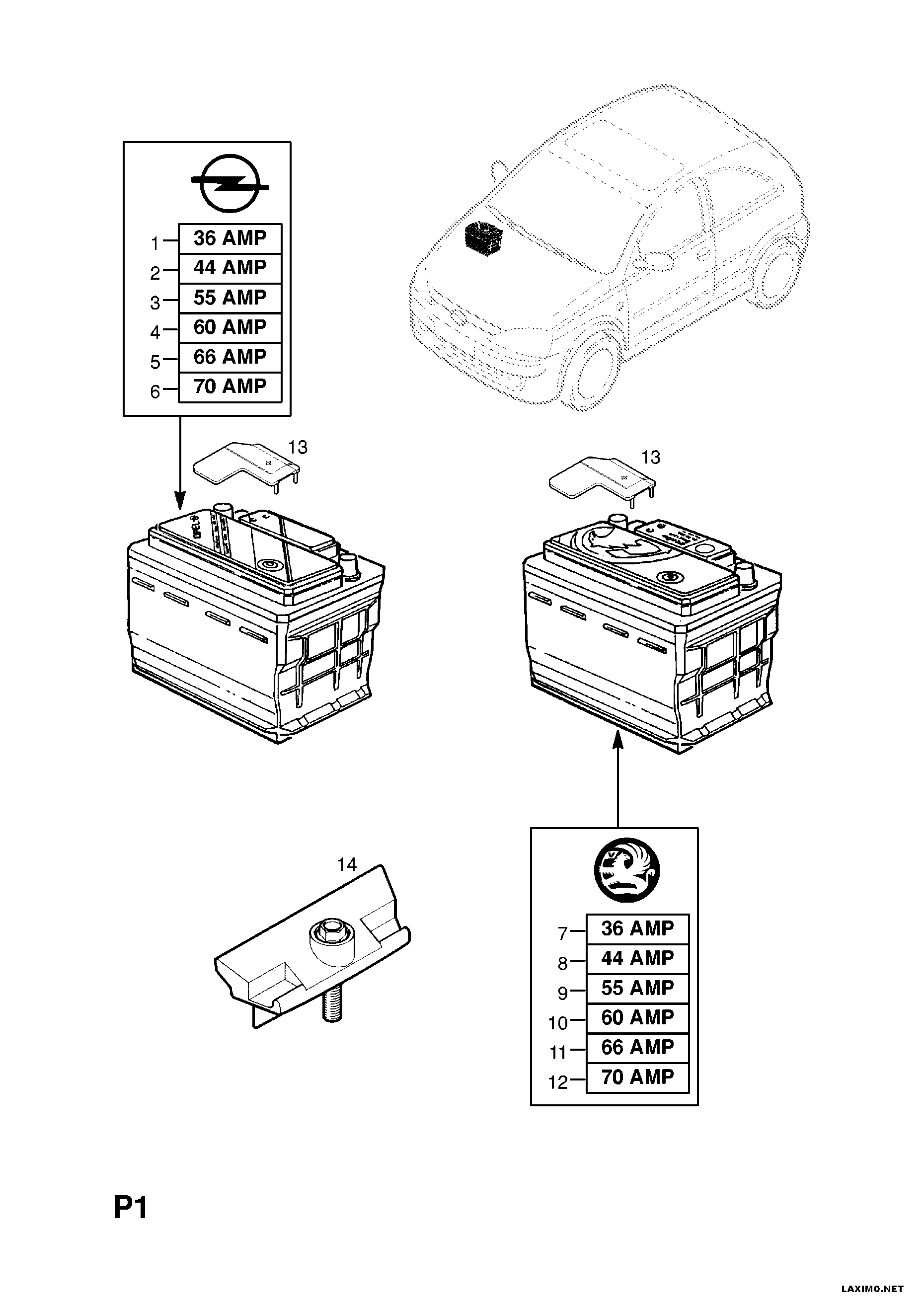 GM 12 01 264 - Batteria avviamento www.autoricambi360.it