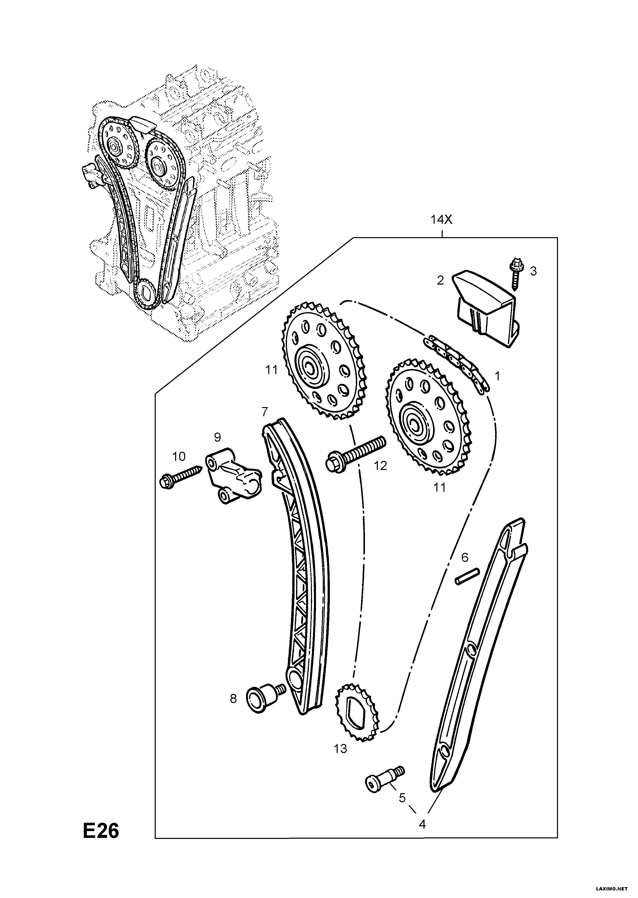 PSA 66 06 022 - Kit catena distribuzione www.autoricambi360.it